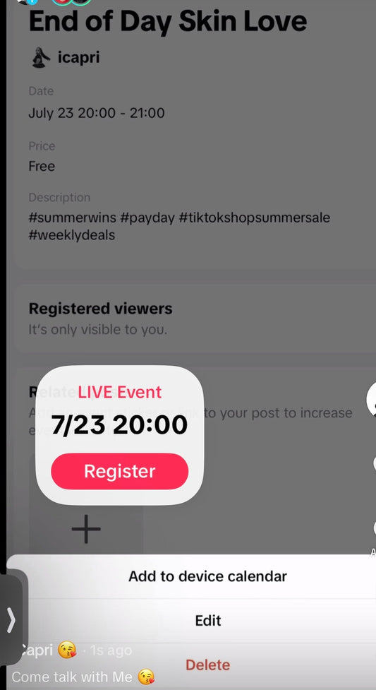Come Talk with Me 7/23/26 8PM EST